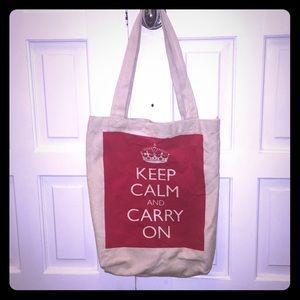Keep Calm and Carry On Canvas Tote